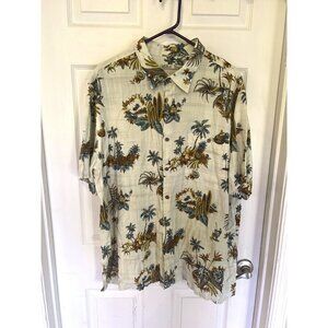 Batik Bay Hawaiian Tropical Themed Button Down Short Sleeve Shirt Size XXL